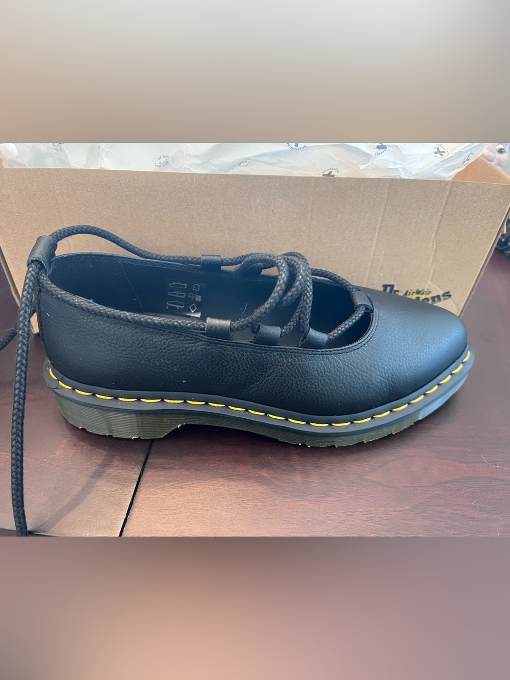 Dr. Martens Black Leather Elphie II ballet shoe